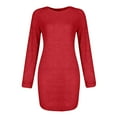 thumbnail image 6 of Tauxra Sweaters for Women,sweater Dress for Women,Women Solid Color Round Neck Long Sleeve Dress,Plush Mini Sweater,Dress for Women, 6 of 8