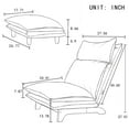 thumbnail image 7 of Indoor Chaise Lounge Chair with Footrest, 3 Angles Adjustable Floor Chair, Folding Lazy Sofa Couch for Teens and Adults, Cushion Padded Comfy Reclining Chair for Living Room and Bedroom (Blue), 7 of 7