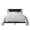 thumbnail image 3 of Home Design Tuskegee Twin Panel Bed Frame with Geometric Headboard and Solid Wood Frame, Black, Box Spring Required, Easy Assembly, 3 of 11