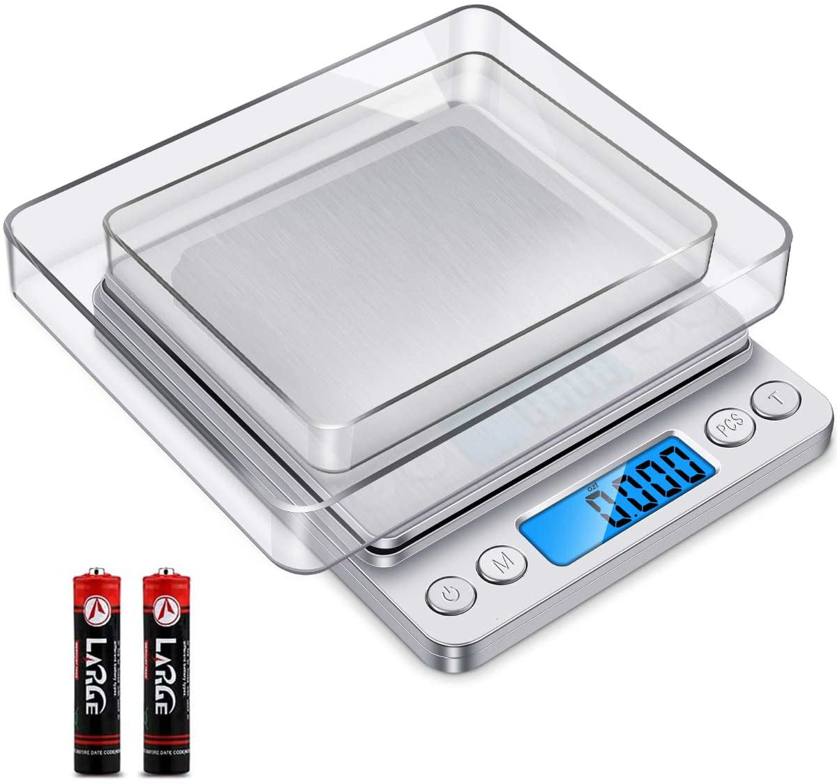 Electronic Kitchen Scale Food Herb Jewelry Weight Digital LCD 0.01g 500g Silver 