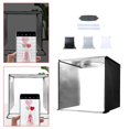 thumbnail image 1 of Kit de tienda de tiro LED Hugo plegable para estudio fotográfico con 3 fondos, 1 of 10