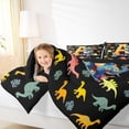 thumbnail image 4 of Manfei Monogrammed A Bedding Comforter Set,Zoo Animal Dinosaur Twin Comforter Sets,Black Yellow Bedding Set,Microfiber Room Decorative Reversible,2pcs, 4 of 8