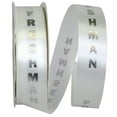 thumbnail image 1 of Reliant Ribbon - 5403-981-09C, Freshman Satin Ribbon, White/silver, 1-3/8 Inch, 100 Yards, 1 of 1