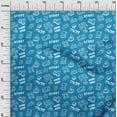 thumbnail image 3 of oneOone Velvet Medium Blue Fabric Game Video Game Doodle Craft Projects Decor Fabric Printed By The Yard 58 Inch Wide, 3 of 4