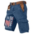 thumbnail image 2 of GrmtClth Mens American Flag Print Cargo Shorts 2026 Patriotic 4th Of July Summer Shorts Lightweight Multi-Pocket Short Pants Fashion Outdoor Trouser Blue 2XL, 2 of 4