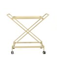 thumbnail image 6 of Industrial Styie Bar Cart Glass & Iron Frame, Gold, 6 of 11