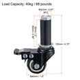 thumbnail image 3 of Uxcell 1.5" Dia 88Lbs Load Swivel Expanding Stem Caster with Brake, 4 Pack, 3 of 6