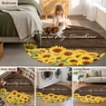 thumbnail image 5 of Round Rugs 7 Ft, Sunflowers Non Slip Area Rugs for Kitchen Bedroom Entryway, Wooden Yellow Summer Botanical Elegant Pastoral Washable Carpet Runner Rug Floor Mats for Bedroom Home Decor, 5 of 8