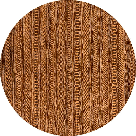 Ahgly Company Indoor Round Abstract Orange Modern Area Rugs, 6' Round