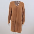 thumbnail image 4 of HAPIMO Stylish Cable Knit Dual Pocket Cardigan Long Ankle Length Floor Length Trending Maxi Cardigans for Women Teen Girls Clothes Brown M, 4 of 7