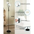 thumbnail image 2 of Standing Lamps with 3Pcs 3000K G9 Bulbs Stepless Black Dimmable Floor Lamp with Stable Base 3-Lights Modern Design Mid Century Floor Lamp for Living Room/Bedroon/Office, 2 of 16
