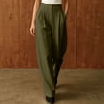 thumbnail image 2 of Risckoth Women's High Waist Pleated Barrel Suit Pants, Solid Business Casual Tapered Trousers S-2XL, 2 of 5