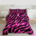 thumbnail image 2 of Manfei Zebra Striped Queen Comforter Set,Woodland Animal Bedding Sets,Pink Black Bedding Comforter Set For Teens Girls,Super Cozy Room Decor Reversible,3 Pieces, 2 of 8