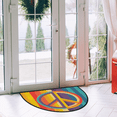 thumbnail image 2 of CURLYOOT Rainbow Peace Sign Half Round Door Mat, Indoor Outdoor Entrance Rug, Semi Circular Area Rug, Non Slip Washable Absorbent Doormat, Laundry Room Rug 24'' x 36'', 2 of 7