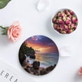 thumbnail image 3 of POGLIP Tropical Ocean Sunset Scenery Set of 8 Round Coaster for Drinks, Absorbent Ceramic Stone Coasters Cup Mat with Cork Base for Home Kitchen Room Coffee Table Bar Decor, 3 of 4