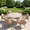 Sandshell table-Wheat Cushion, variant on VOXBIN 5 Pieces Outdoor Patio Dining Set, 41" Gray Round Table and 4 Wicker Chairs with Soft Gray Cushions