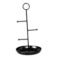 thumbnail image 4 of Estante de mesa para joyería, organizador colgante de torre de joyería con bandeja de anillo para mujeres, niñas, damas, novedad multifuncional, 17,5x Negro, 4 of 8