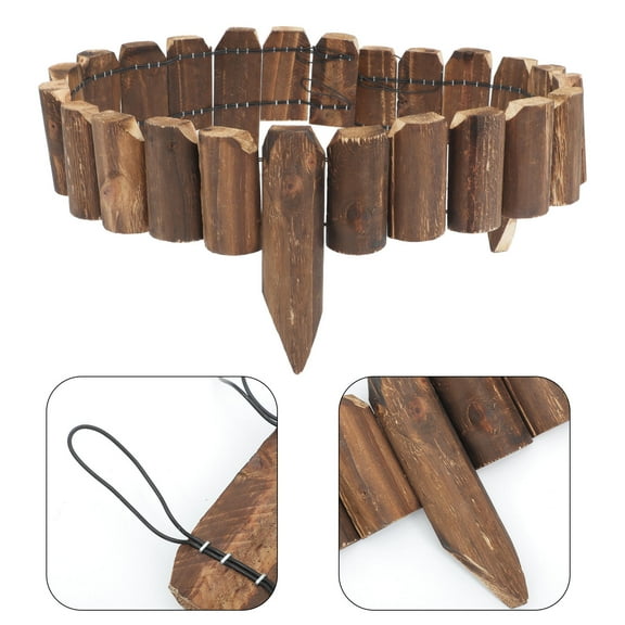 OUNONA Garden Lawn Fence Landscape Fencing Ornamental Border Wooden Panel for Garden Wood Fence