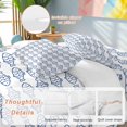 thumbnail image 4 of Summer Funny Animals Full Size Comforter Set, Abstract Oceans Blue Line Fish Texture Bedding for All Seasons, 4 Pcs Bed Set, 1Quiltcover (86"x86") ,1Sheet(80"x116"), 2Pillowcases (30"x20"), 4 of 9