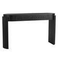 thumbnail image 6 of GZXS Black Console Table with 2 Drawers, Modern Farmhouse Oval Storage Sofa Table with Fluted Legs and Wood Grain Veneer, for Living Room or Hall, 6 of 8