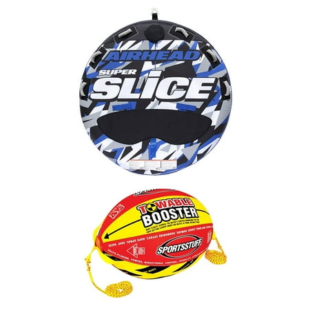 Airhead Super Slice - Airhead Super Slice Inflatable Towable Water Tube w/ Booster Ball Towing System