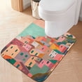 thumbnail image 2 of Yayeee Bath Rug for Bathroom Floor Non Slip Rectangle Fluffy Soft Absorbent Mat, 16"x24", Cityscape Painting, 2 of 7