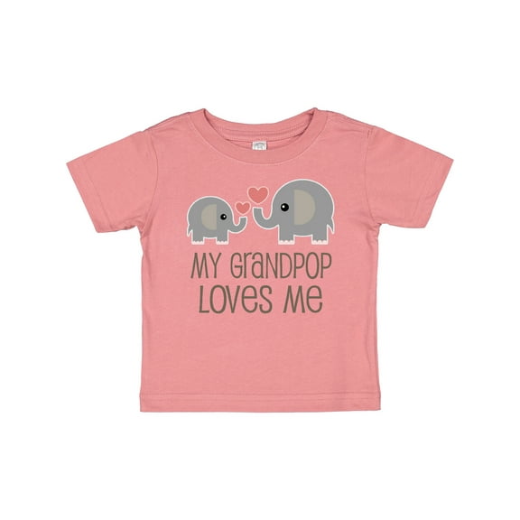 Inktastic My Grandpop Loves Me Elephant Boys or Girls Baby T-Shirt