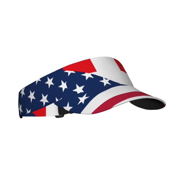 Salouo USA Switzerland Pattern Sport Sun Visor Hats,1-Piece of Adult Sunscreen Visor Cap Adjustable Sun Hat for Outdoor Activities Fits for Women and Men (One Size)