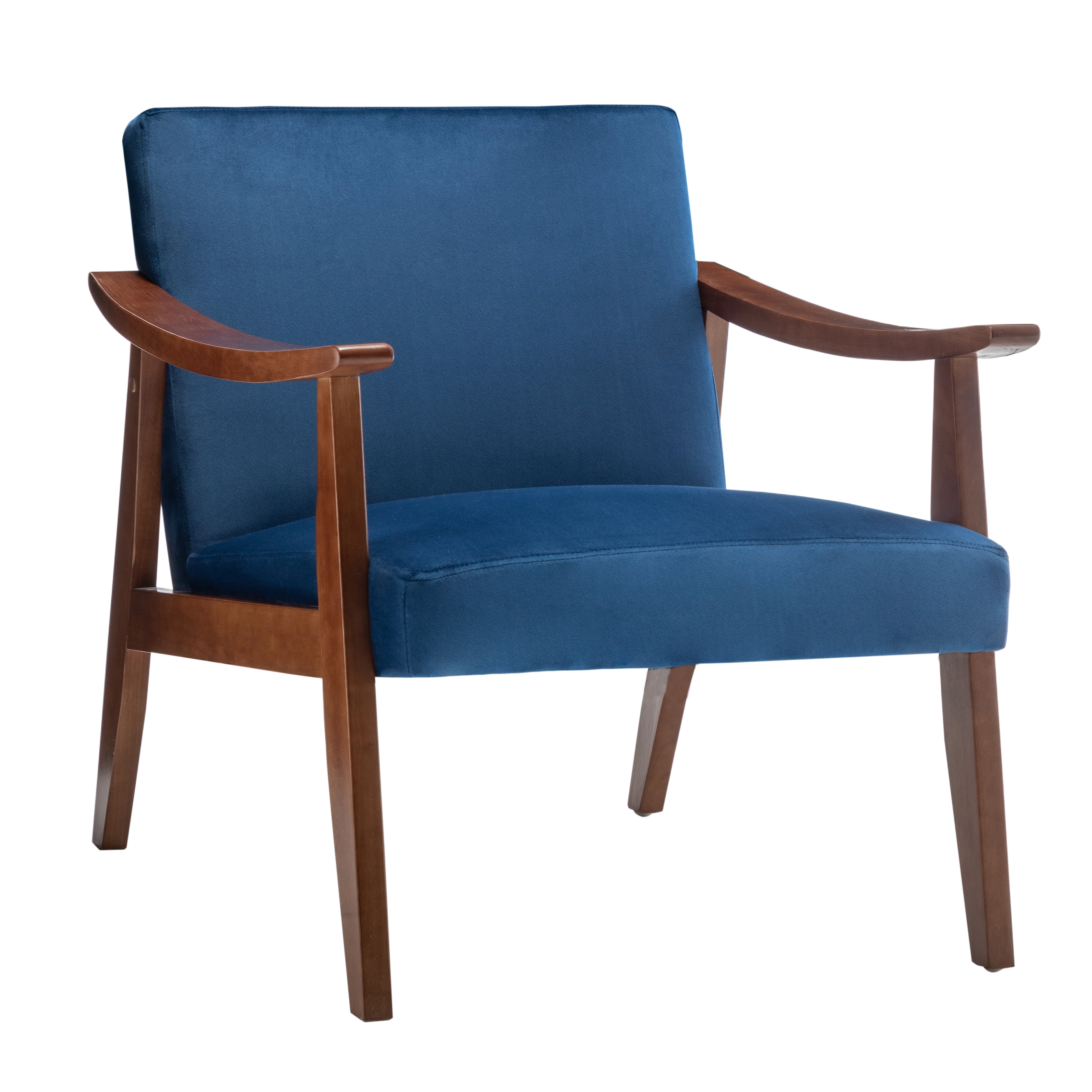 Gopal 27.2" Wide Velvet Accent Chair-Dark Blue