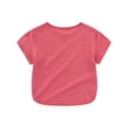 thumbnail image 4 of Shadoumai Girl Tops Size 6 Letter Print Boat Neck Shirt Short Sleeve T Shirt Fashion Holidays Tops T-Shirts Toddler To Big Kid, 4 of 9