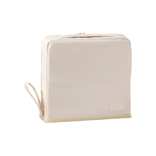 Bolsa organizadora de maquillaje – Almacenamiento de brochas cosméticas | Maletín de viaje vertical, espejo extraíble, malla lavable, correa para equipaje | 26x10x26 cm | Kit portátil