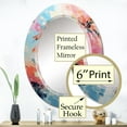 thumbnail image 3 of DESIGN ART Designart "Orange Pink Palm Trees Abstract III" Floral Modern Wall Mirror 24in.x36in., 3 of 4