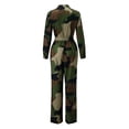 thumbnail image 6 of Casual Jumpsuits Romper for Women Long Sleeves Print Pocket Long Playsuit Button Overalls, 6 of 6