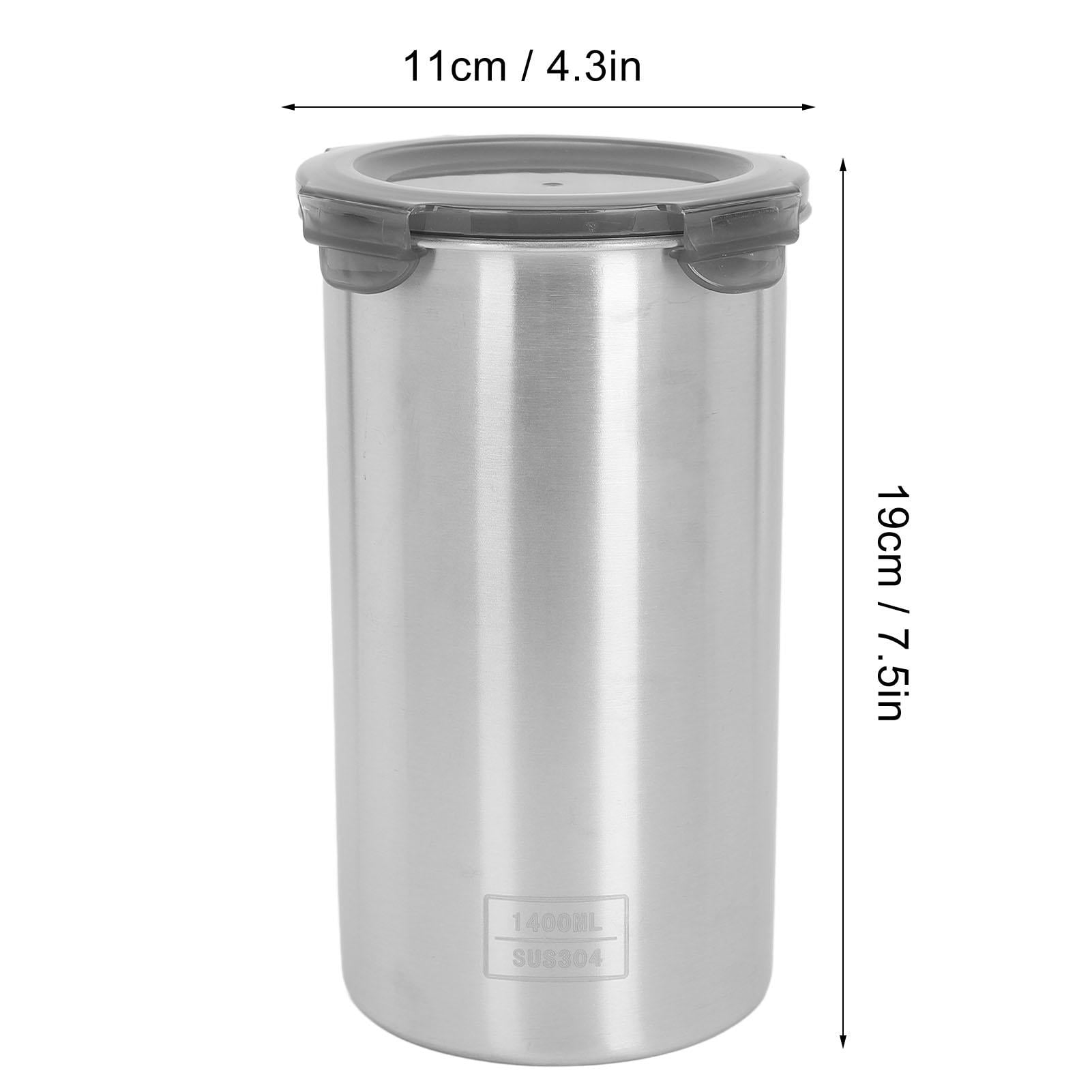 Yajisi Storage Canister 1400ml 304 Stainless Steel Airtight Food Storage Container with Transparent Window 7.48×3.94×3.94in