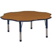 Early Childhood Resources ELR-14102-OKNV-C 60 in. Flower Adjustable Activity Table with Chunky Legs, Oak & Navy