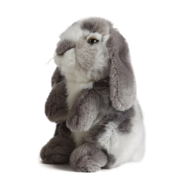 Animal de peluche Living Nature, de orejas caídas, sentado, gris