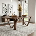 thumbnail image 3 of Furniture of America Ralmon Solid Wood Dining Table in Rich Walnut, 3 of 13