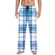 thumbnail image 2 of Pantalones de pijama largos para hombre, informales, con estampado a cuadros, holgados, deportivos, elásticos, rectos, vintage, con bolsillos, 2 of 9