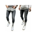 thumbnail image 4 of Kmbangi Men? s Ripped Jeans Gradient Color High Waist Trousers Long Pants, 4 of 9
