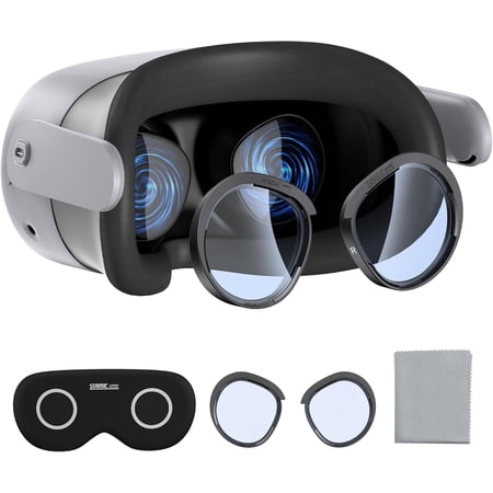 Lens Protector Set Compatible with Meta Quest 3S Accessories, Soft Lens Protector Cover, Glasses Spacer with Blue Light Blocking Glasses for Oculus Quest 3S/Quest 2