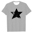 thumbnail image 4 of DHFJKG Womens Graphic Tee Short Sleeve T Shirt Casual Crew Neck Star Pattern Summer Top Loose Fit Soft Daily Wear Versatile Tops, 4 of 4