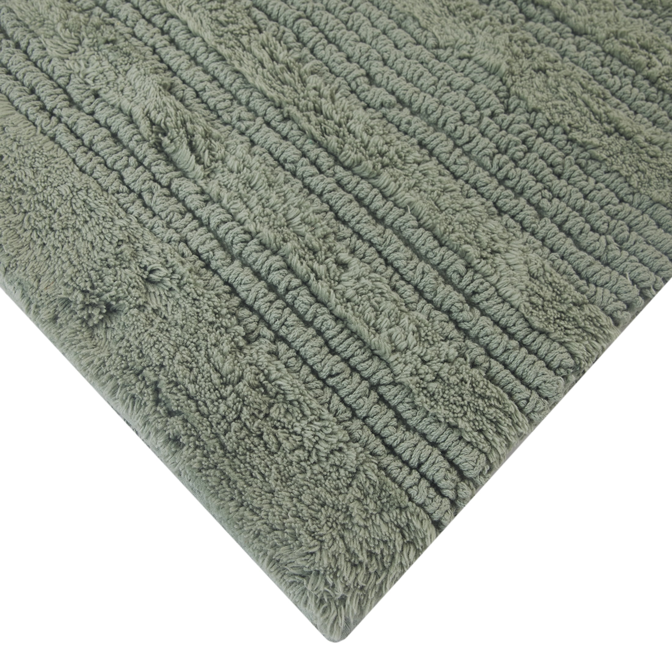 Better Homes & Gardens 17x24 in/20x30 in Soft Green Cut & Loop Reversible 2Pc Bath Rug Set