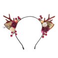 thumbnail image 4 of Diadema navideña, producto de simulación, diadema con astas, diadema navideña, diadema de flores para niños, diadema navideña hecha a mano, 4 of 6