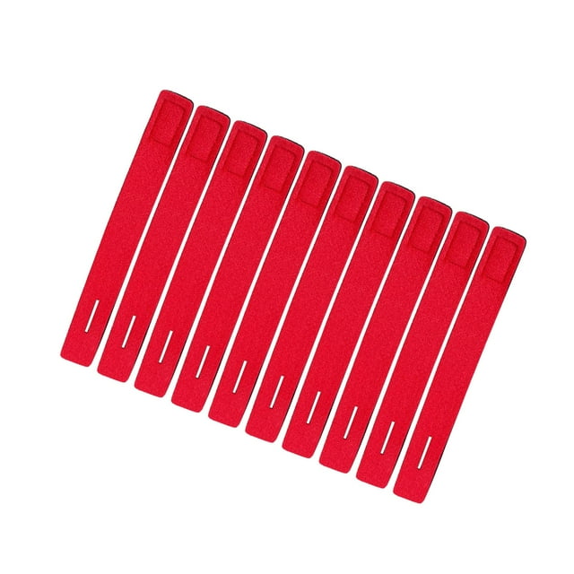 10 piezas de correas para caña de pescar, bridas para caña de pescar, fijación de banda para caña de pescar, envoltura de pesca Rojo