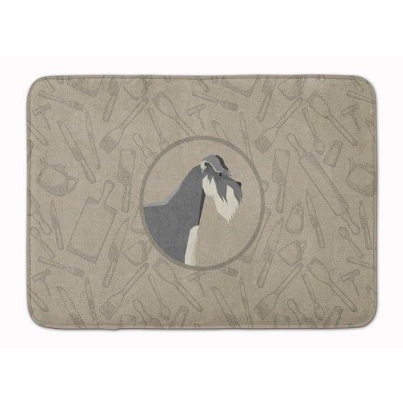 Schnauzer In the Kitchen Machine Washable Memory Foam Mat