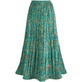 thumbnail image 3 of CATALOG CLASSICS Womens Reversible Boho Maxi Skirt - Patchwork Floral Long Skirt, 36" L - Gold/Green - 1X, 3 of 6