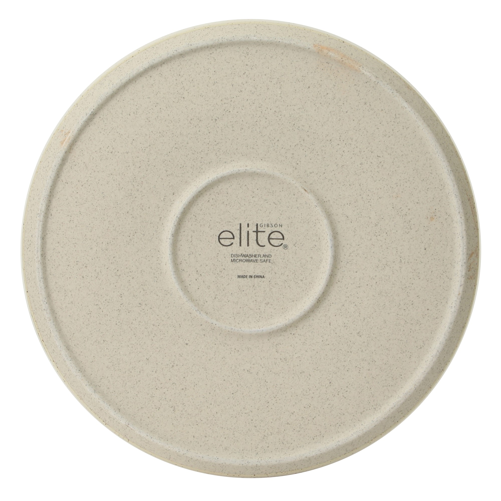Gibson Elite Overbrook 16-Piece Pottery Clay Stoneware Dinnerware Set – White Reactive Glaze, Stackable Plates and Bowls w/ Pasta Bowl, Service for 4 – Microwave & Dishwasher Safe