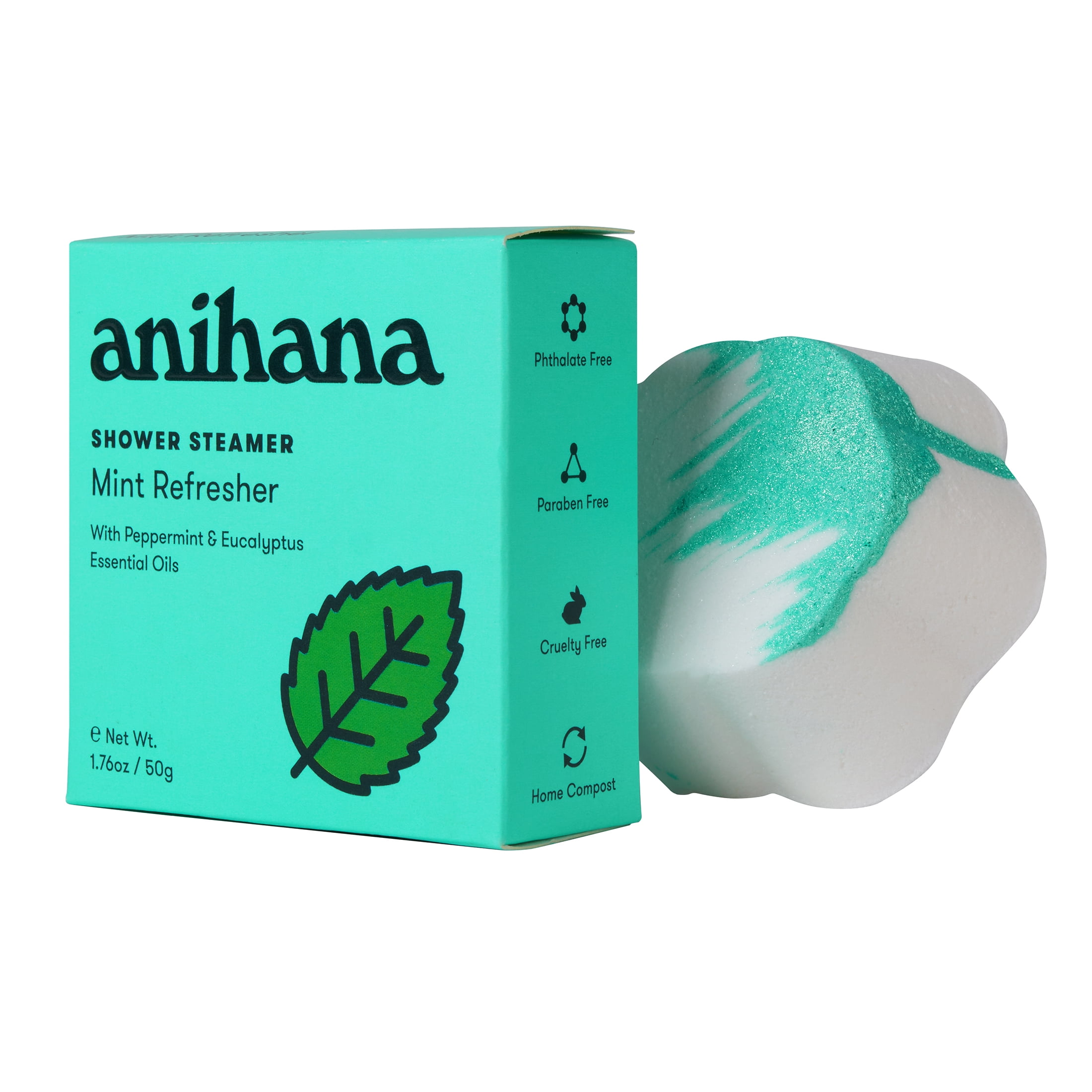 Anihana Shower Steamer Mint Refresher with Peppermint & Eucalyptus Essential Oil 1.7oz