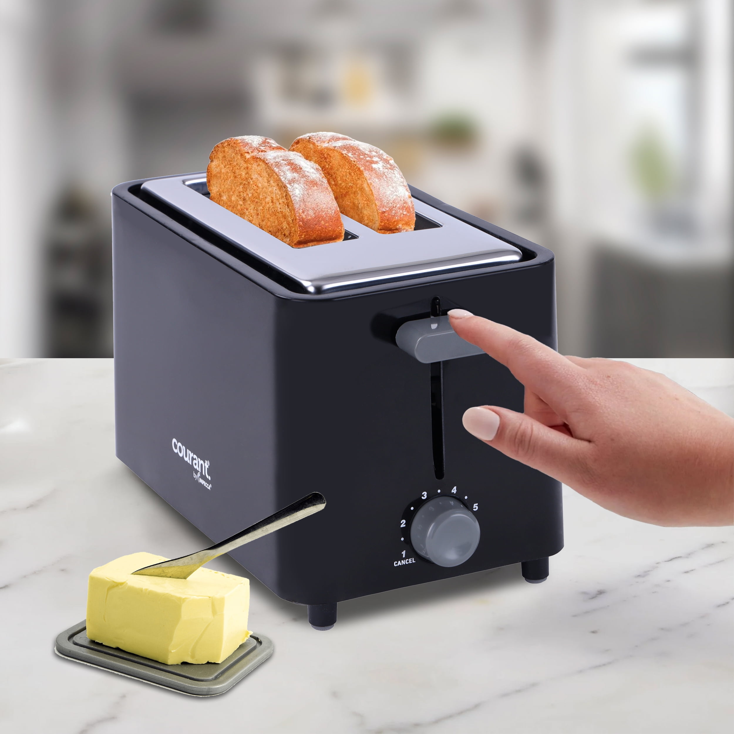 Courant 2 Slice Toaster, Cool  Touch - Black