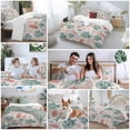 thumbnail image 5 of 3 Piece Sage Green Red Coral Duvet Cover Set Full Size, Microfiber Comforter/Quilt Cover with Corner Ties and 2 Pillowcases, Coastal Nautical Summer Beach All Season Soft Bedding with Zipper Closure, 5 of 8